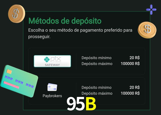 O cassino 95Bbet oferece uma grande variedade de métodos de pagamento